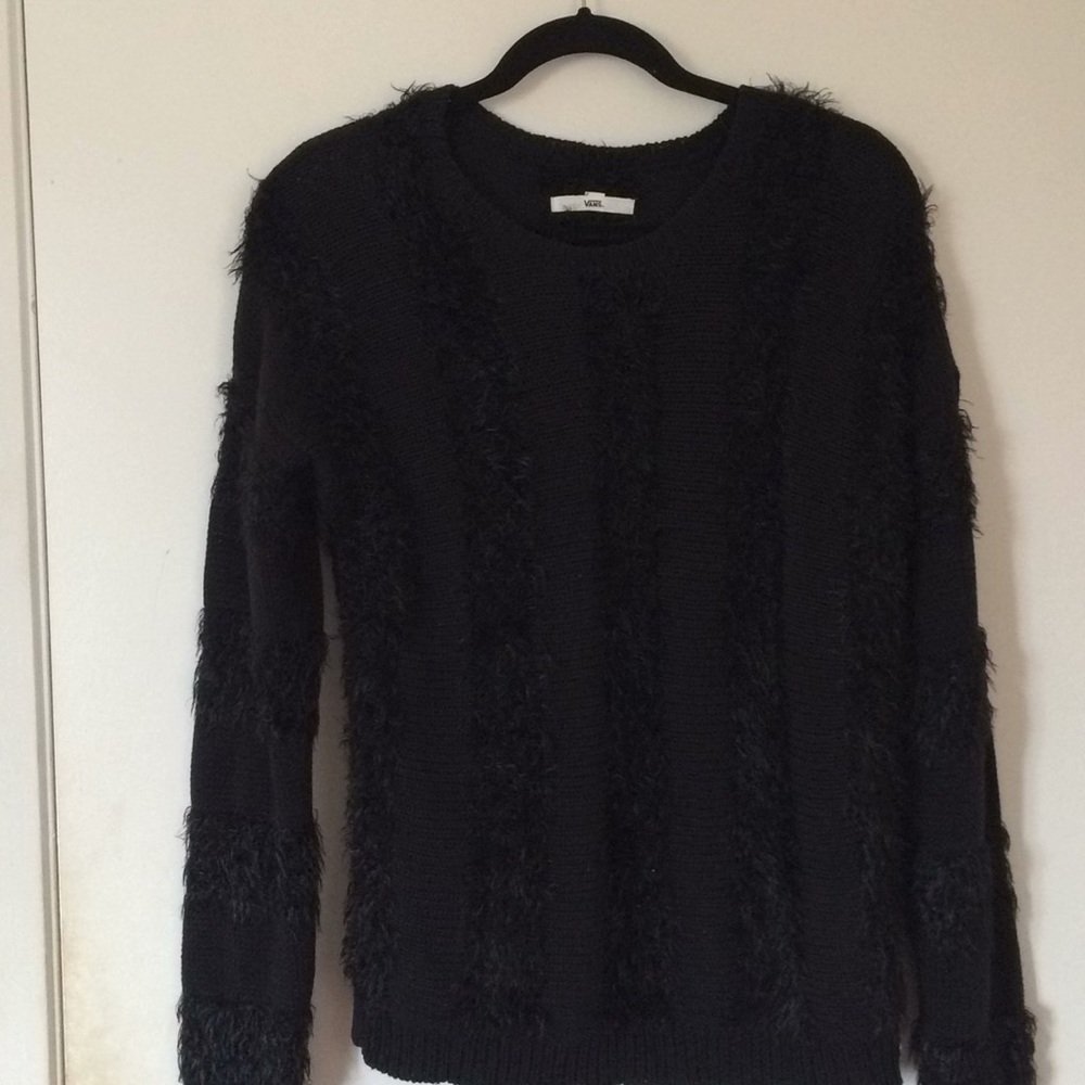Black Vans fur sweater